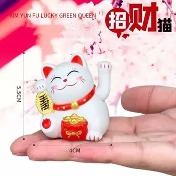 Солнечная энергия Maneki Neko Lucky Cat Приветствующий китайский машущий рукой, манящий удачу, фигурки кошек, Декор для автомобиля, домашний декор чёрный