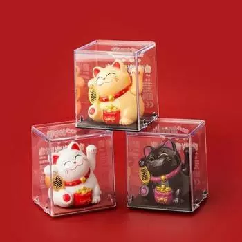 Солнечная энергия Maneki Neko Lucky Cat Приветствующий китайский Lucky Cat Машет рукой, Призывая Статуэтки Удачи для Домашнего Декора жёлтый