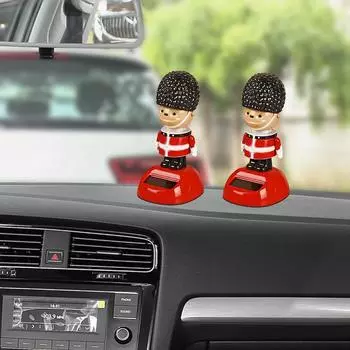 Солнечная энергия Танцующий качающийся головой солдат Мультфильм Креативный подарок Кактус Украшения для автомобиля Украшение приборной панели автомобиля Аксессуары для автомобиля