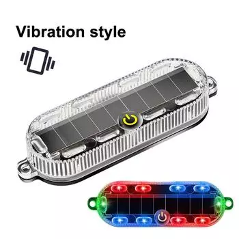 Солнечная автомобильная противоугонная мигающая сигнальная лампа с имитацией противоугонной сигнализации, датчик вибрации, предупреждающая сигнальная лампа