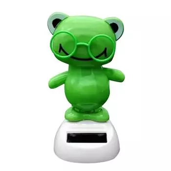 Солнечная батарея качающаяся голова лягушка кукла автомобильный орнамент мультфильм танцующая анимированная кукла автомобильная приборная панель украшения автомобильные аксессуары