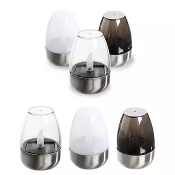 Солнечная беспламенная свеча-лампа из нержавеющей стали, мигающая свеча-лампа, водонепроницаемый ночник-свеча для дня рождения, садовый декор чистый