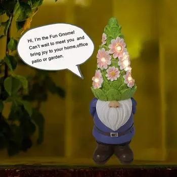 Солнечная Цветочная Шляпа Фигурка Гнома Светящаяся Безликая Гном Эльф Статуэтка Из Смолы Скульптура