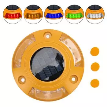 Солнечная дорожная лампа IP68 Водонепроницаемая автоматическая светодиодная док-станция из алюминиевого сплава для дорожки наземной палубы Red Lamp