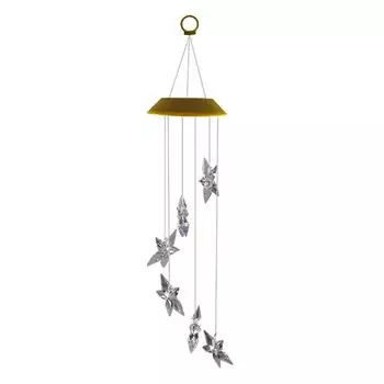 Солнечная гирлянда Windchime с 6 лампами-звездочками, водонепроницаемая, цветная светодиодная подвесная садовая гирлянда для улицы CN