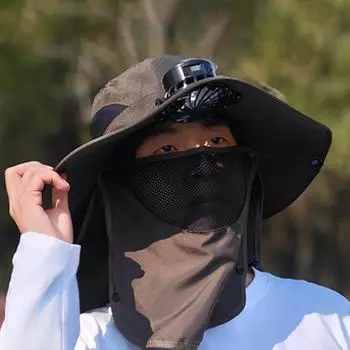 Солнечная кепка с защитой лица и шеи, кепка с защитой от ультрафиолета UPF 50+ L бежевый