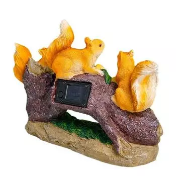 Солнечная лампа, белка, украшение для сада, украшение для ремесла из смолы, украшение для двора, балкона, креативное животное, открытый сад