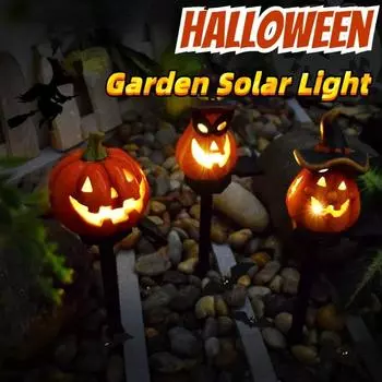 Солнечная лампа на Хэллоуин, солнечная лампа для уличного газона, водонепроницаемое украшение, украшение садового газона, украшение на День Благодарения на Хэллоуин Pumpkin with eyes-1pcs