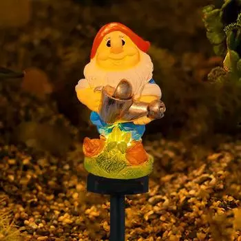 Солнечная лампа Поливочная лампа Гномик Изделия из смолы Лампа Санта-Клауса Светодиодное наружное освещение Декоративная ландшафтная лампа Солнечная садовая лампа Газонная лампа