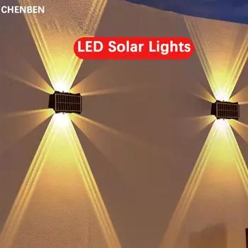 Солнечная лампа Уличная водонепроницаемая солнечная лампа вверх и вниз светящаяся домашняя садовая балконная дворовая настенная панель светодиодные солнечные лампы наружная стена 1PCS