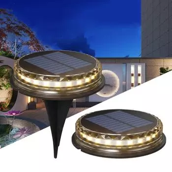 Солнечная лампа в земле Практичная высокая яркость Устойчивая к атмосферным воздействиям солнечная светодиодная лампа Подземный солнечный садовый светильник Встраиваемая лампа Проходная лампа Warm light