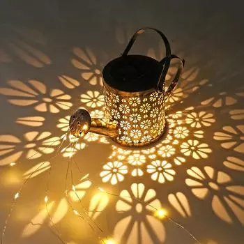 Солнечная лейка, ретро металлическая гирлянда из 36 светодиодов, водонепроницаемые подвесные солнечные фонарики, лампы для садового декора на открытом воздухе