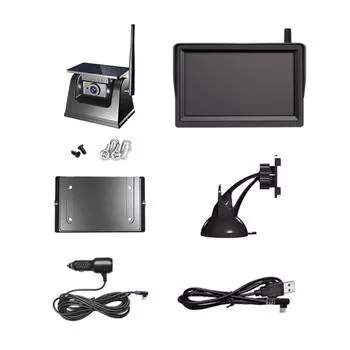 Солнечная Магнитная Беспроводная Перезаряжаемая Камера Заднего Вида Камера Заднего Вида 5-дюймовый Монитор Солнечный