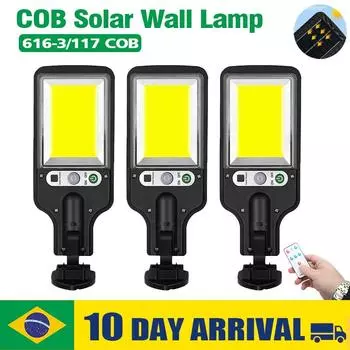 Солнечная настенная лампа с датчиком движения, 3 режима работы, уличный сад, двор, безопасность, водонепроницаемое украшение, уличные фонари