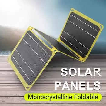 Солнечная панель 21 Вт 5 В 9 В 12 В выход Dual USB портативная водонепроницаемая монокристаллическая кремниевая солнечная панель для кемпинга путешествий рыбалки разноцветный