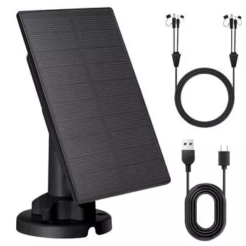 Солнечная панель 3 Вт, 12 В/6 В, микро-USB + Type-C, наружное зарядное устройство для солнечных батарей, солнечные панели для камеры безопасности/системы освещения для небольшого дома