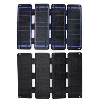 Солнечная панель 5 В 40 Вт с защитой от царапин IPX6 Водонепроницаемая с карабином Наружное оборудование чёрный