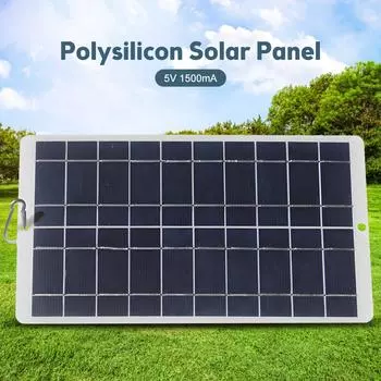 Солнечная панель 8 Вт - IPX6 Водонепроницаемая Монокристаллическая солнечная панель 5 В, высокая эффективность 19 %, тип C белый