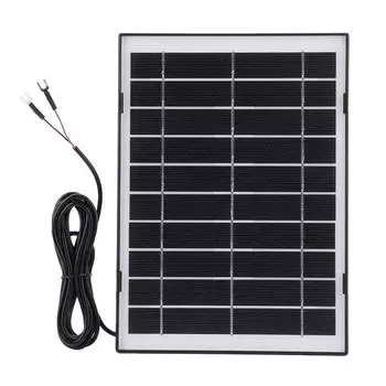 Солнечная панель 8 Вт Высокая выходная мощность IP65 Водонепроницаемый Универсальный источник питания Уличная солнечная панель для Ring Video Doorbell 4/3/3Plus/2 чёрный