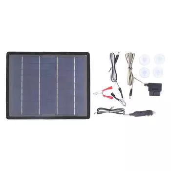 Солнечная панель автомобильного зарядного устройства для аккумулятора Защита от потери аккумулятора Солнечная панель зарядного устройства с разъемом OBD Clamp Cable Ciga