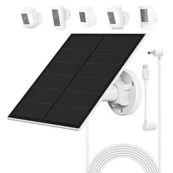 Солнечная панель для камеры Ring Camera Водонепроницаемая солнечная панель зарядное устройство 5 Вт с 13-футовым кабелем для Ring Spotlight Cam/Plus/Pro Battery для Stick Up Cam/Pro Battery 5W