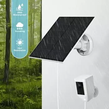 Солнечная панель для Ring Camera Водонепроницаемая солнечная панель зарядное устройство 5 Вт с 13-футовым кабелем для Ring