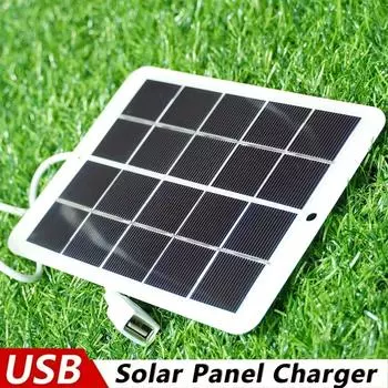 Солнечная панель, портативное солнечное зарядное устройство 3 Вт 5 В. Зарядное устройство для солнечной панели для кемпинга с USB 3W5V белый