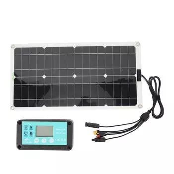 Солнечная панель с контроллером монокристаллическая 250 Вт двойной порт USB зарядка 12 В 24 В 48 В высокая конверсия