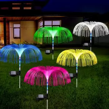 Солнечная садовая лампа в форме медузы, уличный водонепроницаемый светильник колонны 1pcs разноцветный