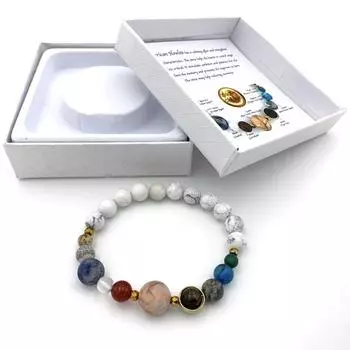 Солнечная система Хандмаде с белым камнем планеты подарочных коробок естественным 18.5cm