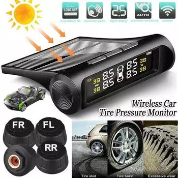 Солнечная система контроля давления в шинах с датчиком TPMS с 4 внешними датчиками, цифровой ЖК-дисплей, диагностический комплект для шин, автомобильный аксессуар