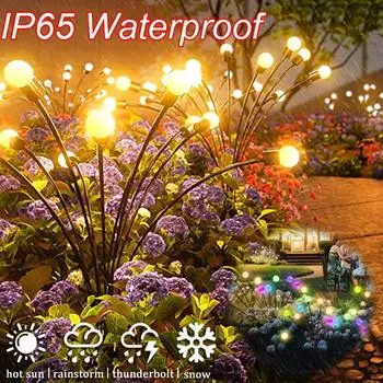 Солнечная светодиодная лампа, уличное украшение сада, ландшафтное освещение, фейерверк, светлячок, газонные лампы, загородный дом, терраса, декор для балкона, лампа Warm Light