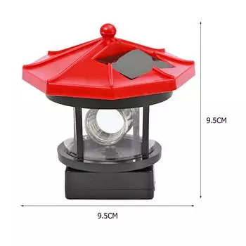 Солнечная светодиодная лампа в форме маяка, садовый забор, двор, уличное украшение, умный сенсорный маяк, вращающаяся лампа для украшения двора 1 pcs