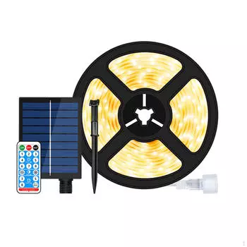 Солнечная светодиодная лента 5M практичный шнур света для бассейна на открытом воздухе двора Warm White