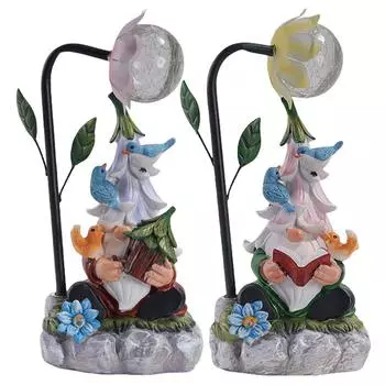 Солнечная светящаяся статуя карлика, креативный настольный декор гнома для украшения сада B