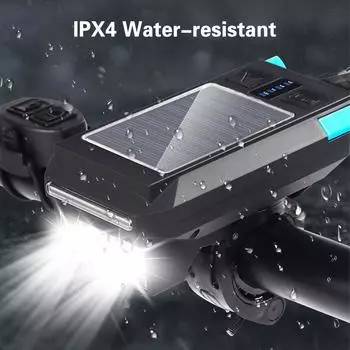 Солнечная USB перезаряжаемая велосипедная фара, передний светильник, водонепроницаемый велосипедный фонарик, ночной свет для езды красный