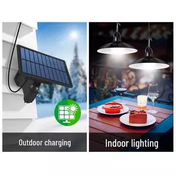 Солнечная винтажная сплит-люстра: Светодиодный, супер яркий, водонепроницаемый, энергосберегающий, двухголовый светильник для использования в помещении и на улице one to one, without remote control белый