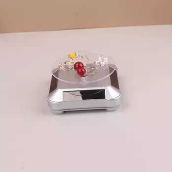 Солнечная витрина 360 автоматический вращающийся поворотный стол ювелирный органайзер ожерелье браслет часы телефон дисплей стенд белый