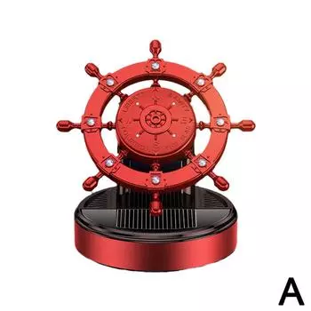 Солнечная вращающаяся машина для ароматерапии, оптовая продажа, креативный металлический руль для лодки, автомобильные парфюмерные украшения, духи для салона автомобиля A