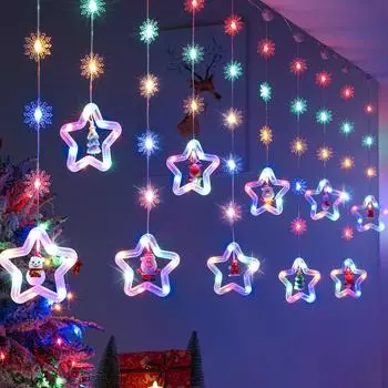 Солнечная занавеска, сказочные гирлянды, подвесные беседки, патио, сад, водопад, огни USB-8 Modes разноцветный