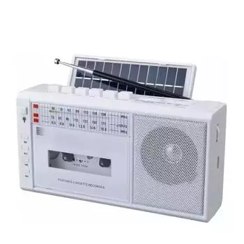 Солнечная зарядка Кассетный плеер Walkman Музыкальный плеер FM-радио USB /TF Диктофон для записи с кассеты Радио Обучение английскому языку для детей белый