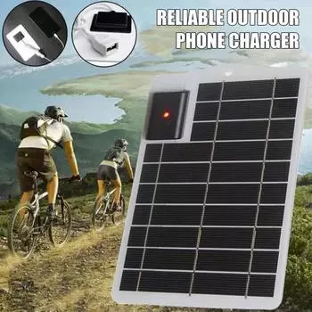 Солнечное зарядное устройство с высокой эффективностью, выходом USB, водонепроницаемое, быстрая зарядка, надежное, многофункциональное, многофункциональное устройство чёрный