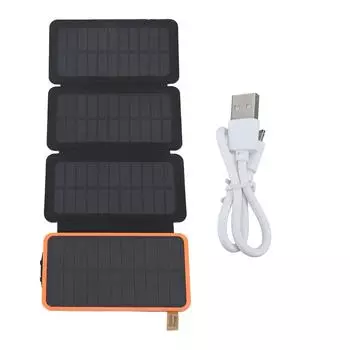 Солнечное зарядное устройство складное ударопрочное IP67 водонепроницаемое портативное солнечное зарядное устройство для наружного использования оранжевый