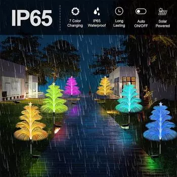 Солнечные 7 цветов рождественские огни садовая дорожка медузы огни наружный водонепроницаемый ландшафтный сад украшения патио газон огни