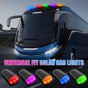 Солнечные батареи для кабины грузовика Беспроводные солнечные светодиодные фонари, устойчивые к погодным условиям, 7 цветов чёрный