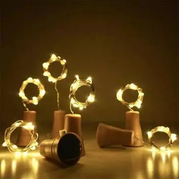 Солнечные бутылки Светильники 20Led Cork гирлянды наружные водонепроницаемые гирлянды для вечеринки свадьбы фестиваля сада патио газона Декор 1pcs