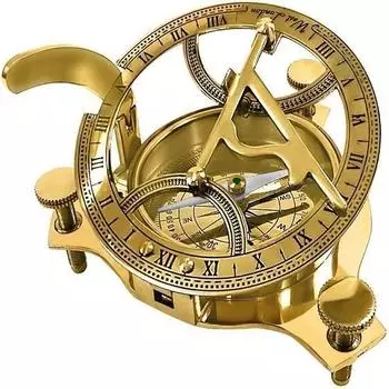 Солнечные часы 11,43 см компас из цельной латуни солнечные часы