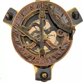 Солнечные часы компас рабочий компас полностью функциональные солнечные часы винтаж