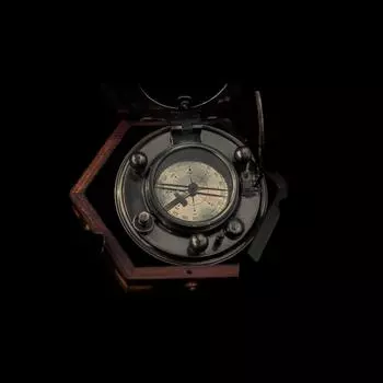 Солнечные часы-компас ручной работы из латуни в винтажном стиле с изысканным деревянным корпусом - Gilbert Sundial Navigation SunDial Watch, Ship s Compass