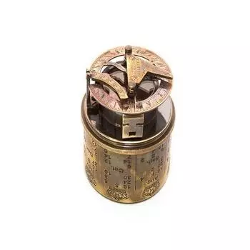 Солнечные часы-компас, старинная латунь, винтажная морская навигация с кожаным футляром, Рождество